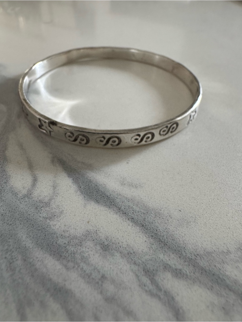 Women S Star Sterling Silver 925 Bangle Bracelet Cuff 7.5 inches